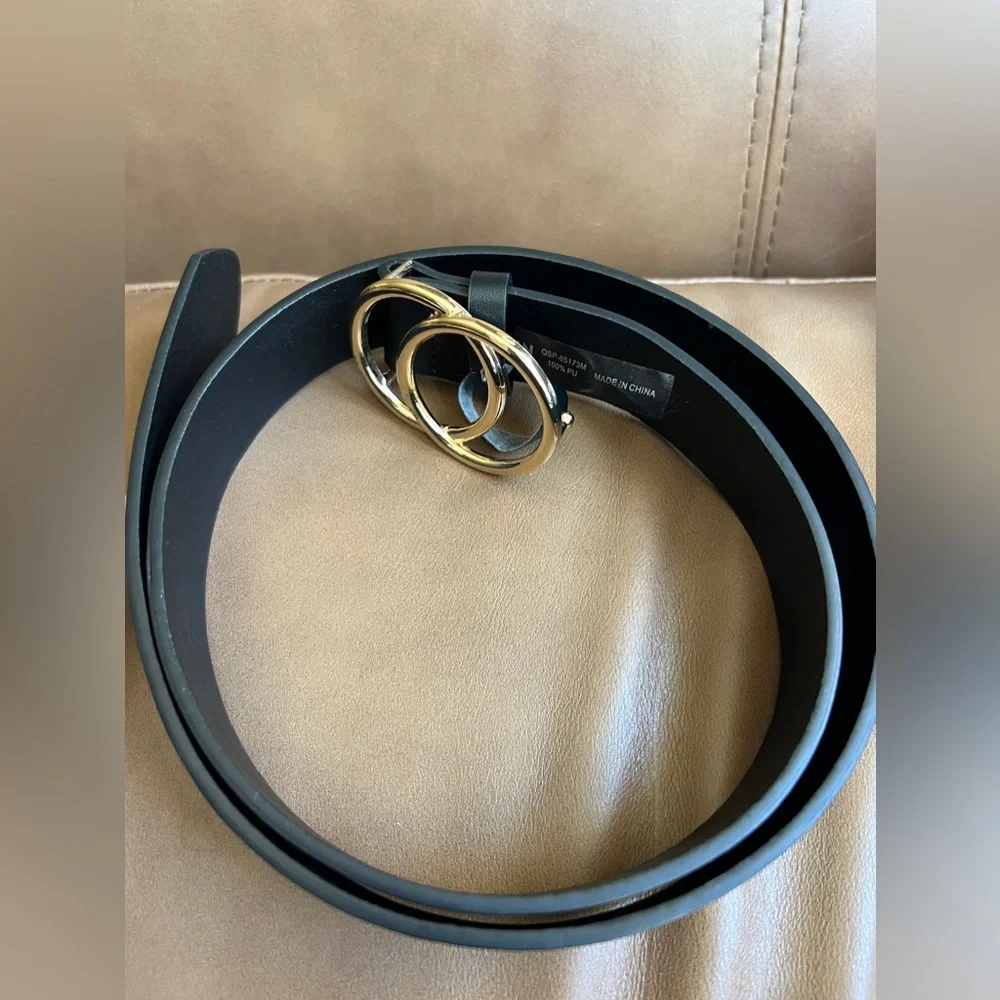 Shein black and gold belt